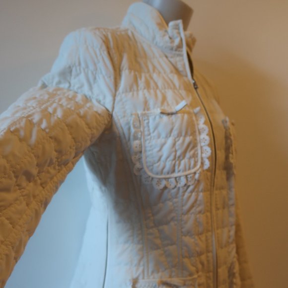 WOMENS CHEBY WHITE QUILTED LACE ITALIAN FULL ZIP JACKET 42 US/6 * - Picture 6 of 14